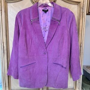 Bradley Bayou Lilac Suede Leather Blazer Jacket